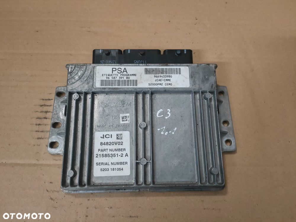 Citroen C3 I PLURIEL 1,1 Sterownik Silnika 9658739180