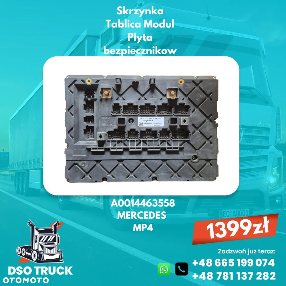 Skrzynka Tablica Modul Plyta bezpiecznikow A0014463558 MERCEDES MP4 - 1