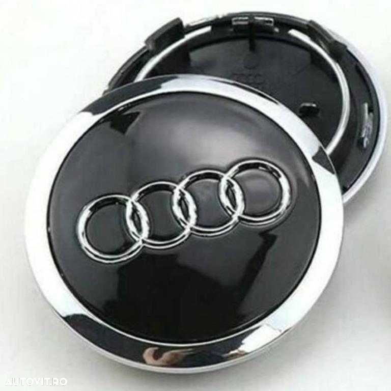 Capace Roti Sigle Embleme Jante AUDI 69MM 4B0601170A Emblema Negru/Gri - 2