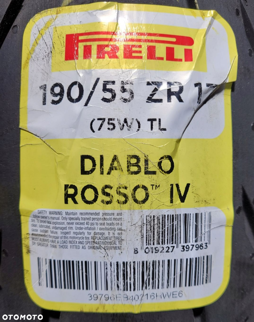 1x Pirelli Diablo Rosso IV 190/55R17 75W L791A - 3