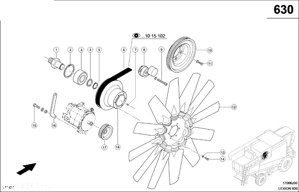 Claas Lexion 600 ROTOR  0007436371 (Napęd wentylatora) - 1