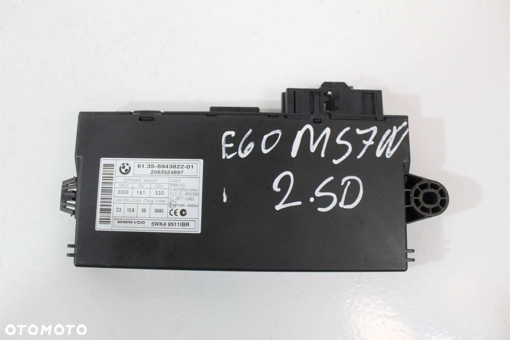 ZESTAW STARTOWY KOMPUTER CAS BMW E60 2.5D M57N - 6