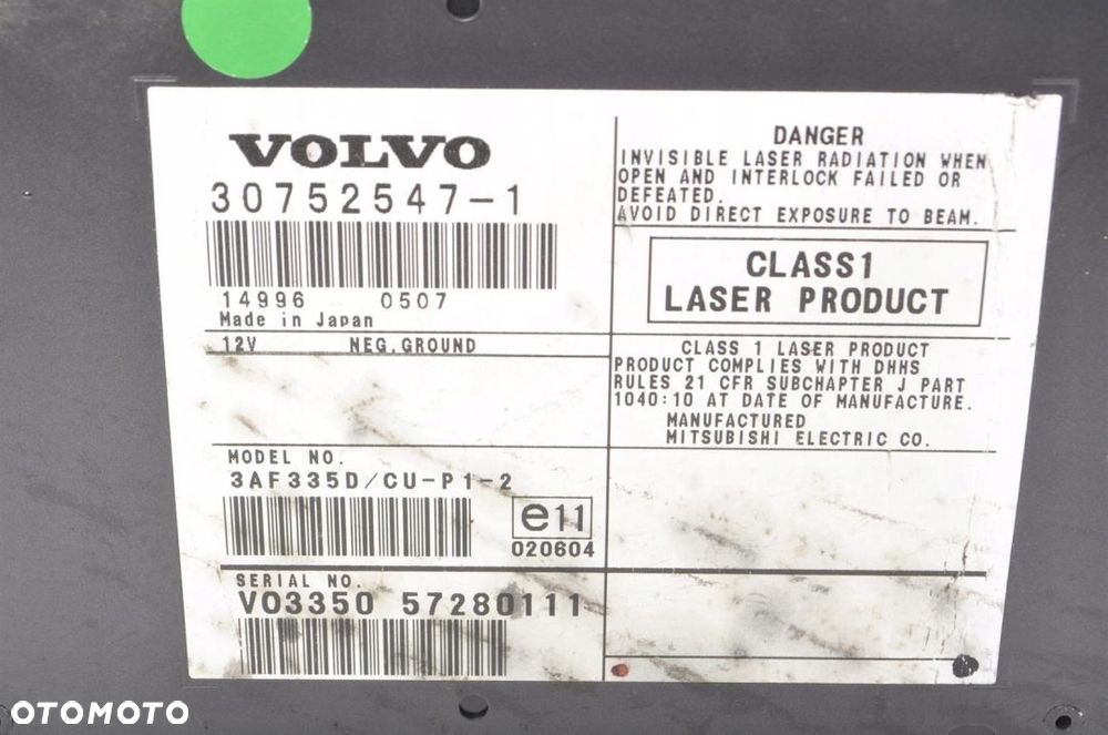 VOLVO C30 S40 V50 CZYTNIK PŁYT NAWIGACJI 30752547 - 2