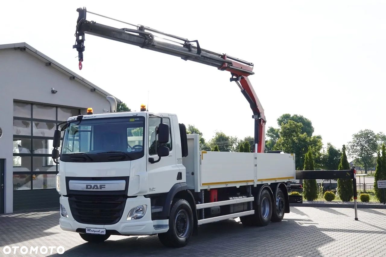 DAF CF 370 / 6x2 / SKRZYNIOWY - paka: 6,4 m / + HDS PALFINGER PK 18002 - max 6 000 kg / PILOT / EURO 6 / OŚ PODNOSZONA - 1
