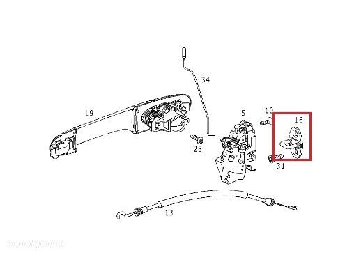MERCEDES VANEO VITO W639 Zaczep rygiel zamka drzwi OE - 2