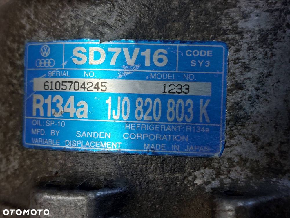 SPRĘŻARKA KOMPRESOR KLIMATYZACJI VOLKSWAGEN GOLF IV 1.9 TDI 1J0820803K - 2