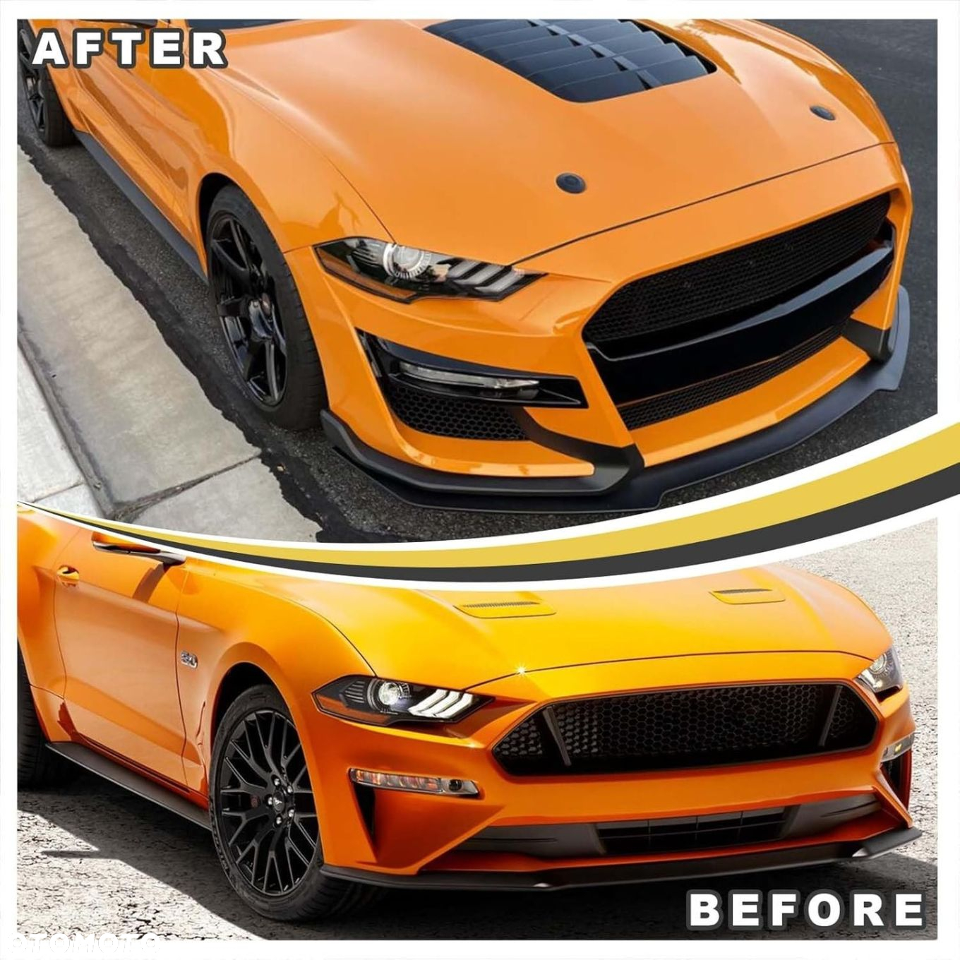 Zderzak Przod kpl spoiler GT500 look Tuning Ford Mustang VI 6 Lift 2018-23 - 4