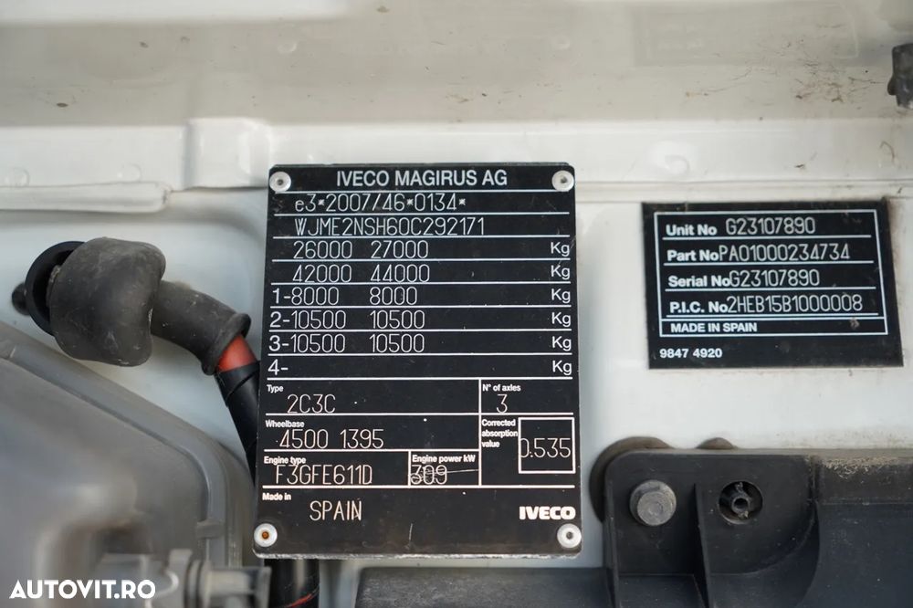 Iveco STRALIS 420 / CAMIOANĂ CU CÂRLIG / 6X4 / MAREL / CAPACITATE DE RIDICARE 17.275 KG / EURO 6 - 36