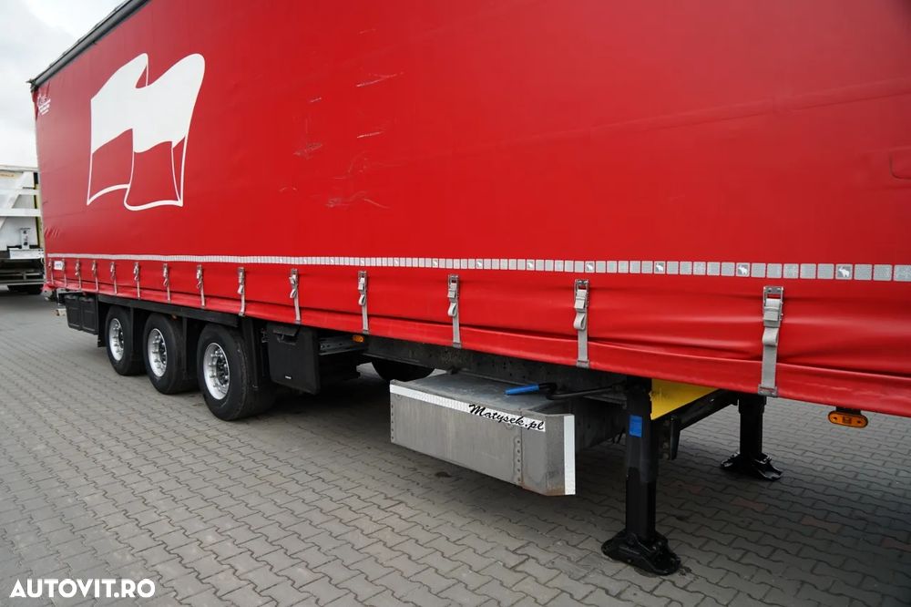 Schmitz Cargobull CORTINĂ / MEGA / PLATĂ JOSĂ / CAMION DIN OȚEL - 9 M / ACOPERIȘ CULISANT / AXĂ CULISANTĂ - 9