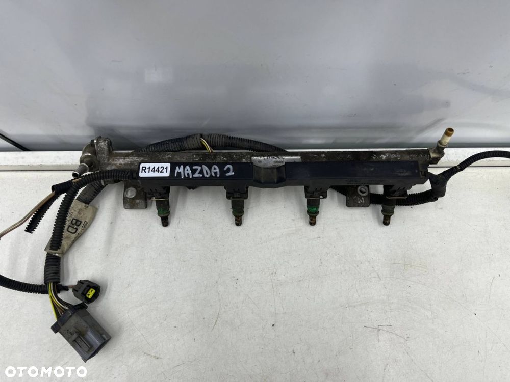 Listwa wtryskowa Mazda 2 Focus Fiesta 1.6b 1.4b 1.25b wtryski wiązka 98AG-14A390-LB - 9