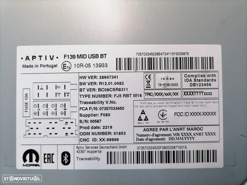 SISTEMA AUDIO / RADIO CD FIAT PANDA 2019 - - 4