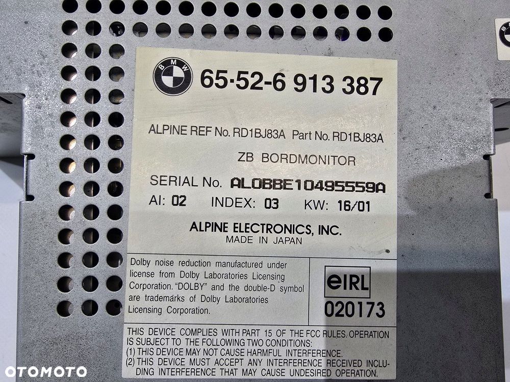 wyświetlacz monitor radia nawigacji bmw 5 e39 6913387 - 3