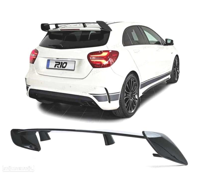 AILERÓN SPOILER MERCEDES CLASE A W176 LOOK AMG A45 PRETO BRILHANTE 12-18 - 1