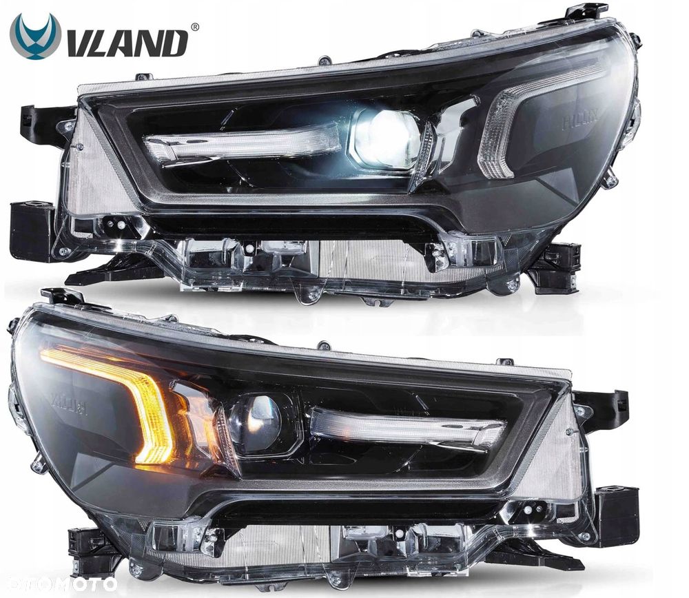 reflektor lampa kpl 2szt full led black toyota hilux 8 viii n120 lift 2021- - 2