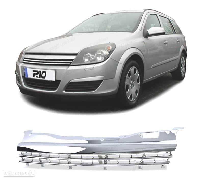 GRELHA FRONTAL OPEL ASTRA H NÃO GTC 04-07 CROMADO - 2