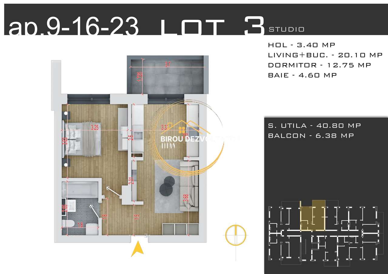 Interior view of Apartament 2 bedroom in Drumul Gura Crivatului