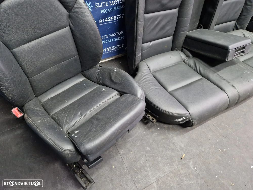 Jogo de bancos usados AUDI A4 B7 S-LINE CARRINHA PELE PRETOS AQUECIDOS - 6