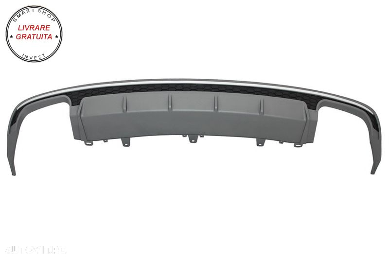Difuzor Bara Spate cu Ornamente toba si Grila Bara Fata Audi A6 4G Facelift (2015-- livrare gratuita - 2