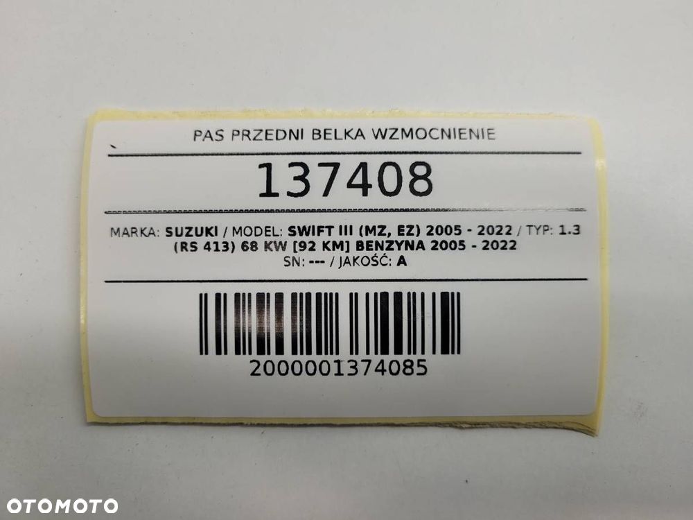 PAS PRZEDNI BELKA WZMOCNIENIE SUZUKI SWIFT III 2005 - 6