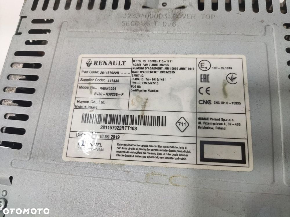 FABRYCZNE RADIO USB MP3 RENAULT KANGOO III LIFT 2014-2019 281157922R - 7