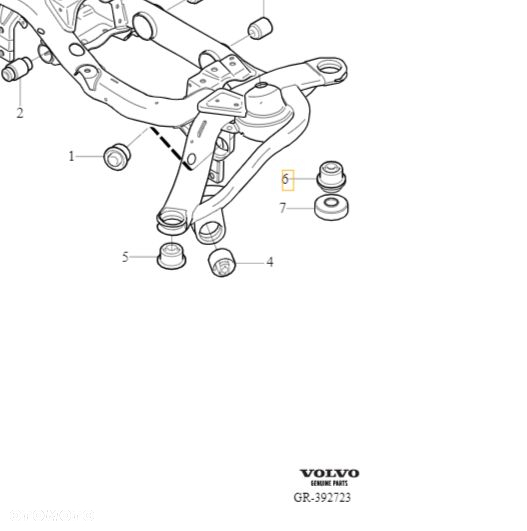 VOLVO XC90 I tuleja tylna rama zawieszenia sanki tyl OE 30760984 - 4