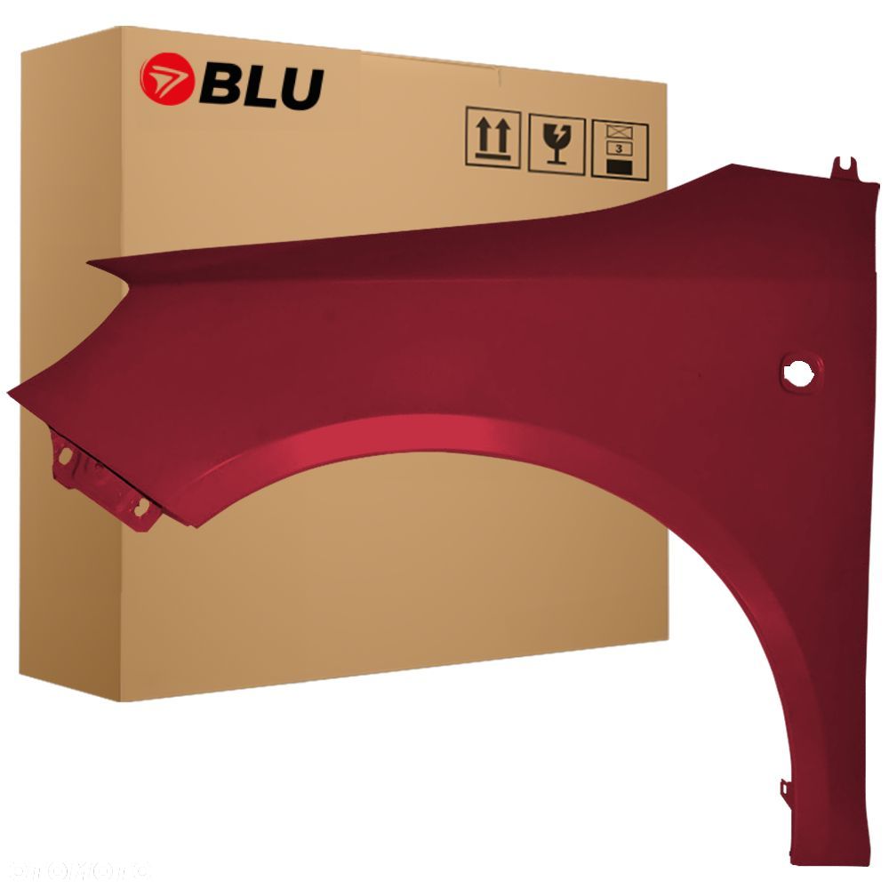 BLU Błotnik SKODA FABIA II 2 5J ROOMSTER 9892 lewy czerwony 07-15 przód FlamencoRot - 1