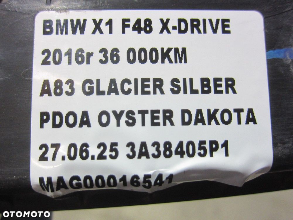 BMW X1 F48 OSŁONA SZCZELINY PODSZYBIE MASKI OBUDOWA 51237427124 7427124 - 8