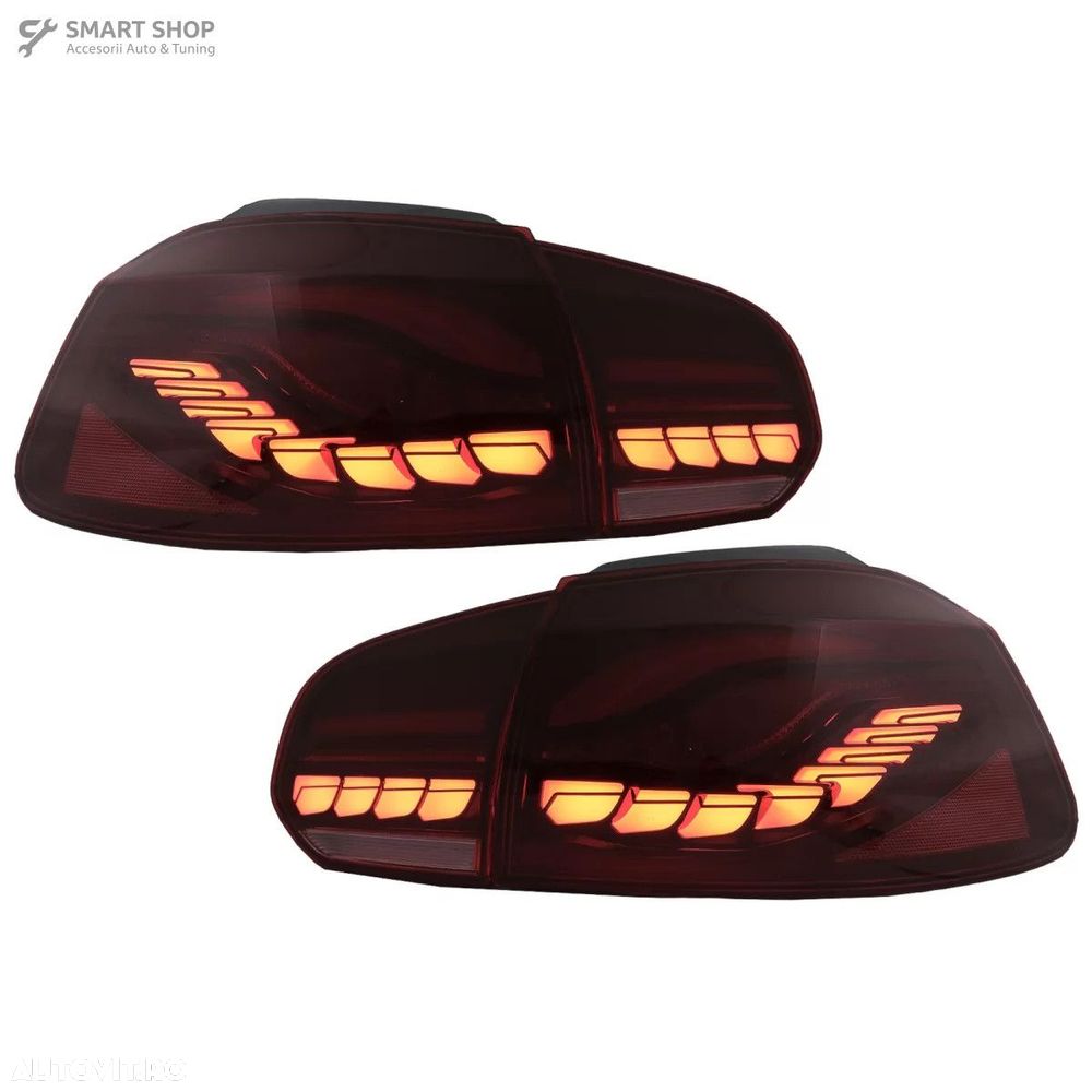 Stopuri Full LED VW Golf 6 VI (2008-2013) Rosu Fumuriu cu Semnal Dinam - 1