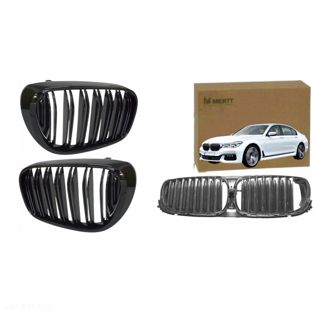 ATRAPA NERKI GRILL BMW 7 G11 G12 2015+ CZARNE ŻALUZJA KIEROWNICA POWIETRZA - 2
