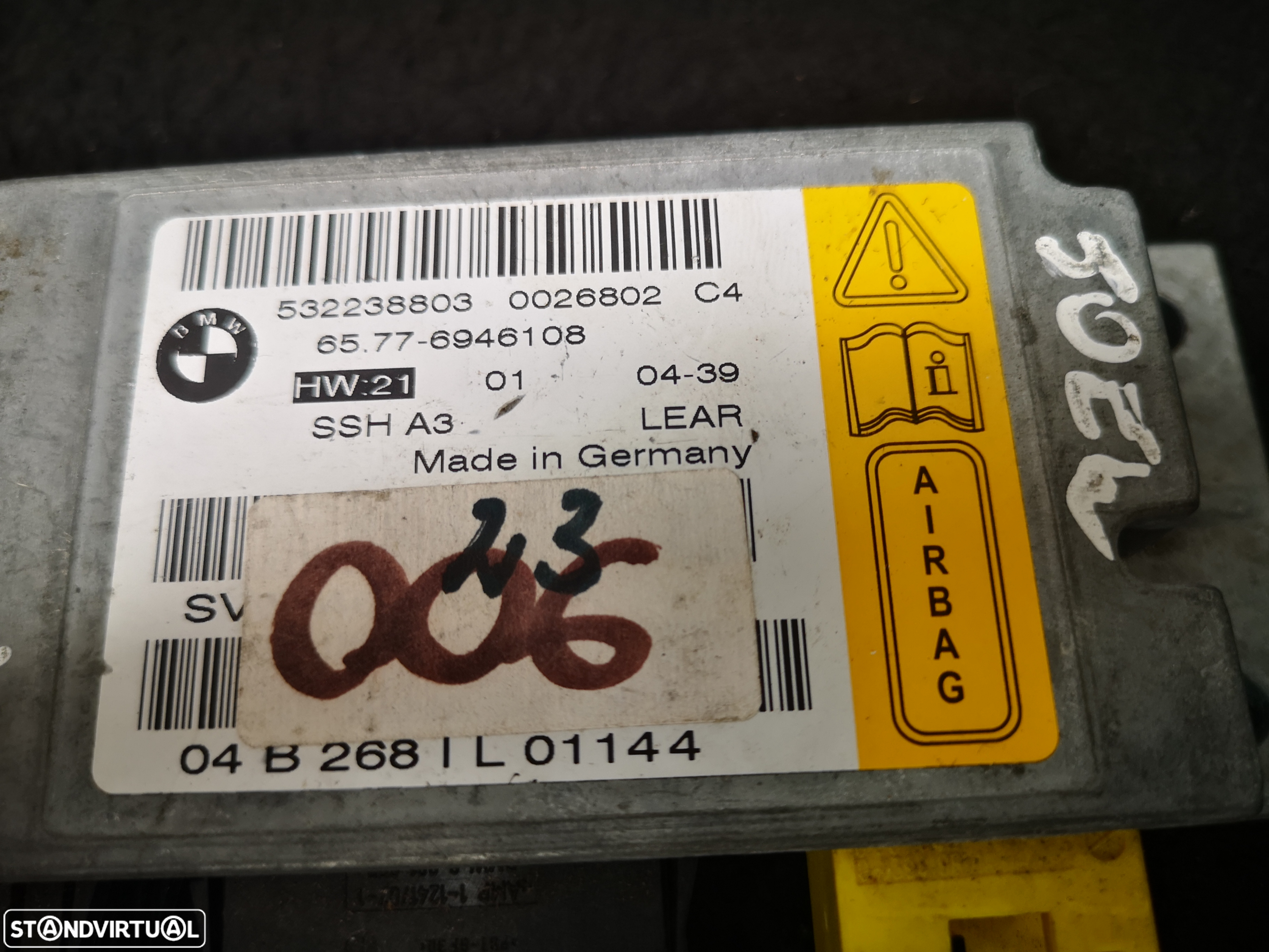 Centralina de airbag bmw7 e65 e66 2002+ - 3
