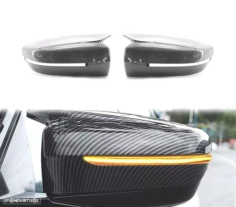 CAPAS DE ESPELHOS RETROVISORES BMW G30 G31 G11 G12 15- LOOK M CARBONO - 1