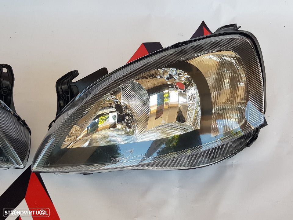 Faróis Opel Corsa C Fundo Preto - 3