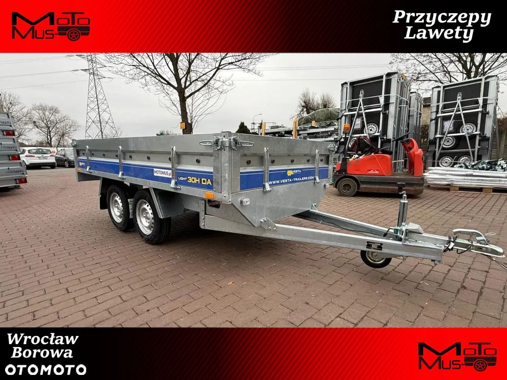 Inny rzyczepa Vesta 30HDA Hochlader DMC 750 kg 301x150x38 2 osie spawana rama koła pod spodem