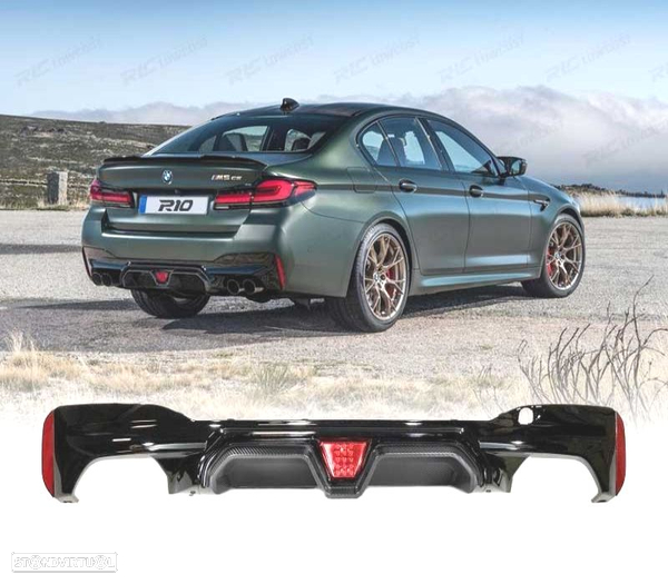 DIFUSOR BMW G30 G31 17- LOOK M5 CS PRETO BRILHANTE E CARBONO