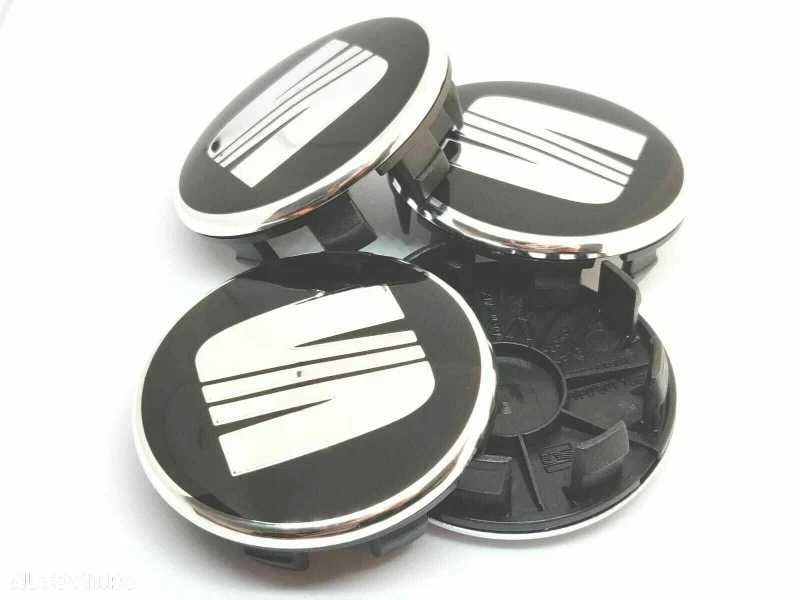 Capace Roti Sigle Embleme Jante Seat Rosu/Negru, 63mm INT cu 57mm EXT - 4