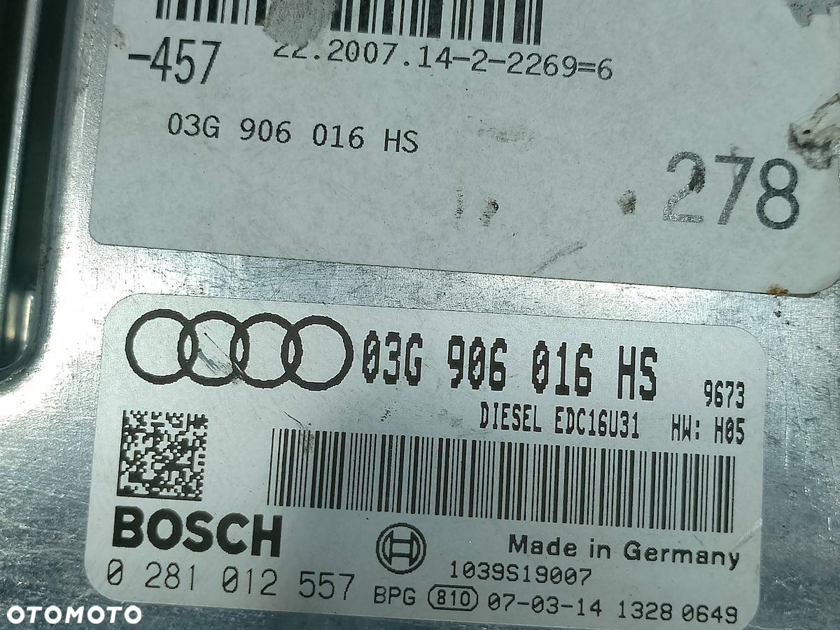 KOMPUTER,STEROWNIK AUDI A6 C6 03G906016HS 0281012557 - 2