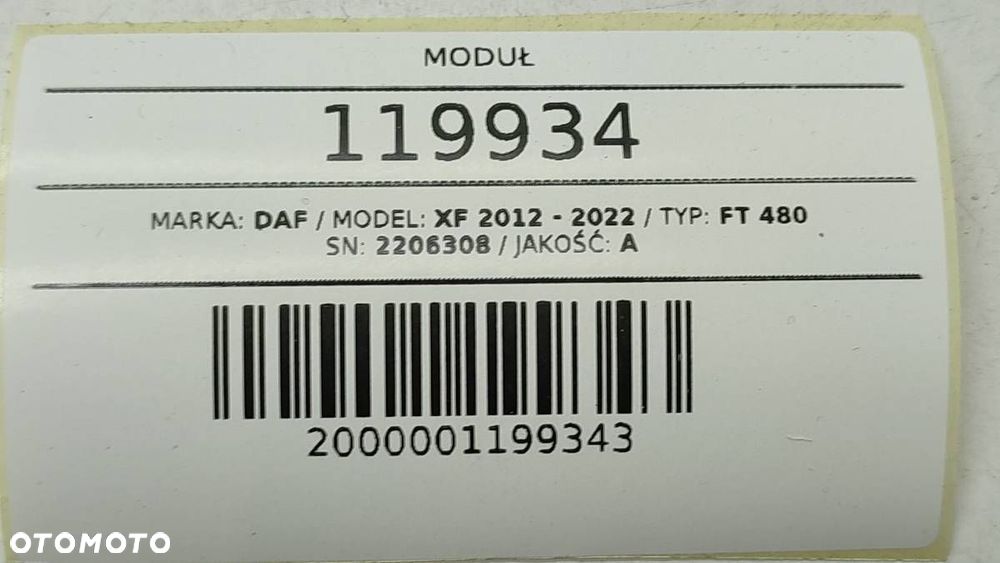 MODUŁ STEROWNIK 2206308 DAF XF 106 VIC3-500 EURO 6 LIFT - 5