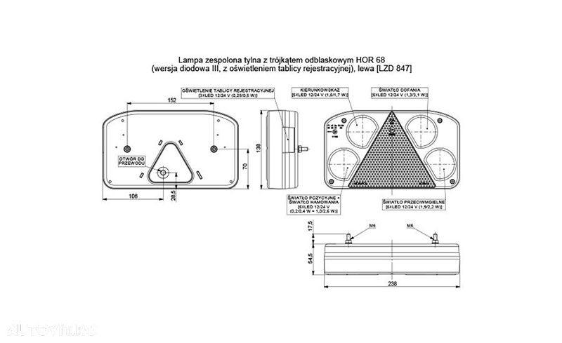 Lampa stop LED remorca Horpol LZD 846-847 - 2