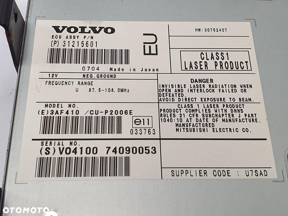 CZYTNIK NAWIGACJI CD VOLVO XC90 31215601 - 3