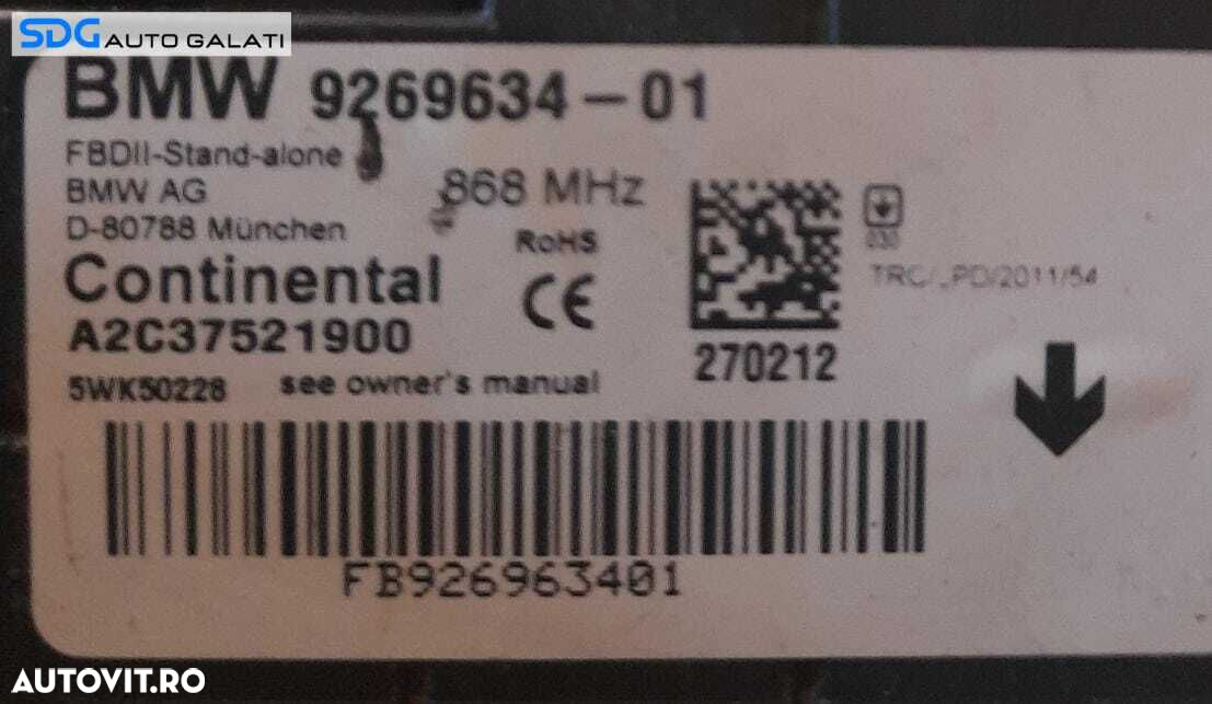 Modul Calculator Unitate Senzor Alarma BMW Seria 3 F30 F31 F32 F33 F34 F35 2011 - 2019 Cod 9269634 [L3259] - 6