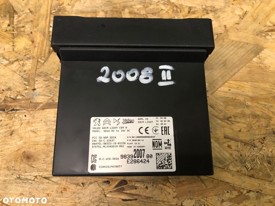 PEUGEOT 2008 II 208 II 2019-> MODUŁ STEROWNIK ŚWIATŁA SDCM 9839200780