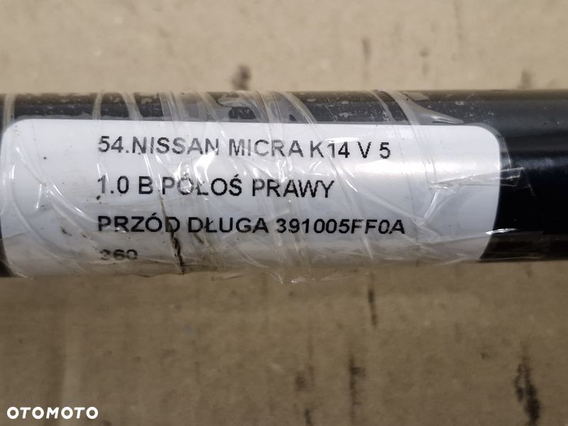 NISSAN MICRA K14 V 5 1.0 B PÓŁOŚ PRAWY PRZÓD DŁUGA 391005FF0A - 5