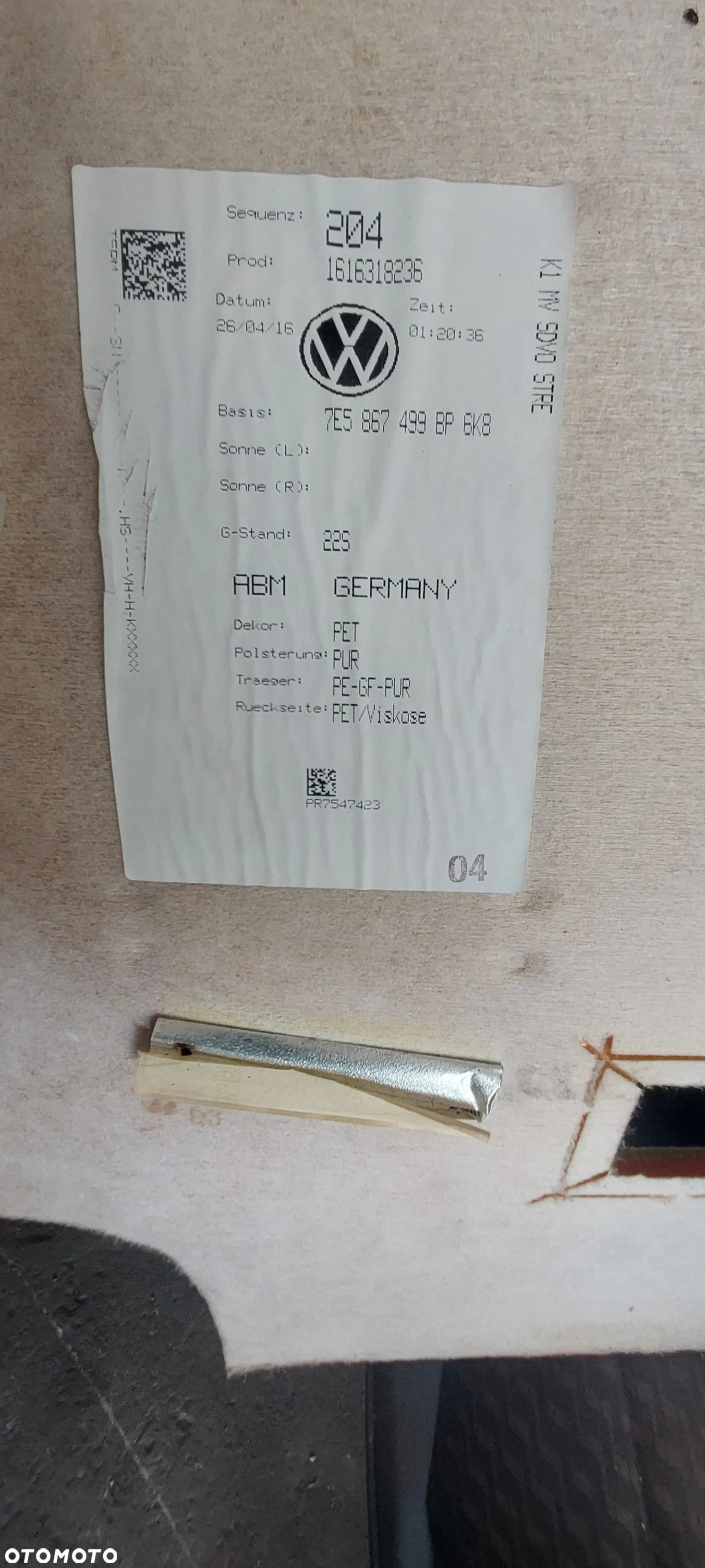 Podsufitka tył pod szyberdach vw t5 t6 - 6
