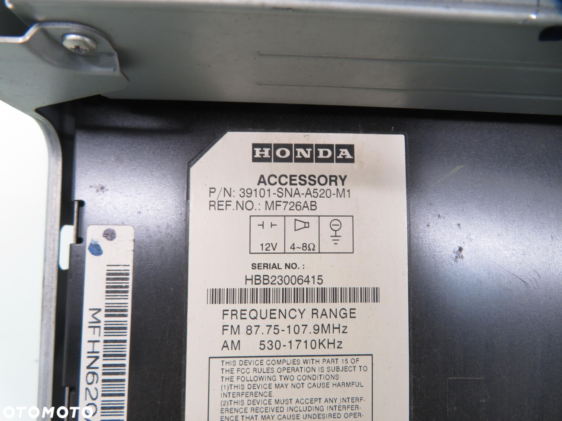 RADIO HONDA CIVIC VIII SEDAN USA 39101SNAA520M1 - 5