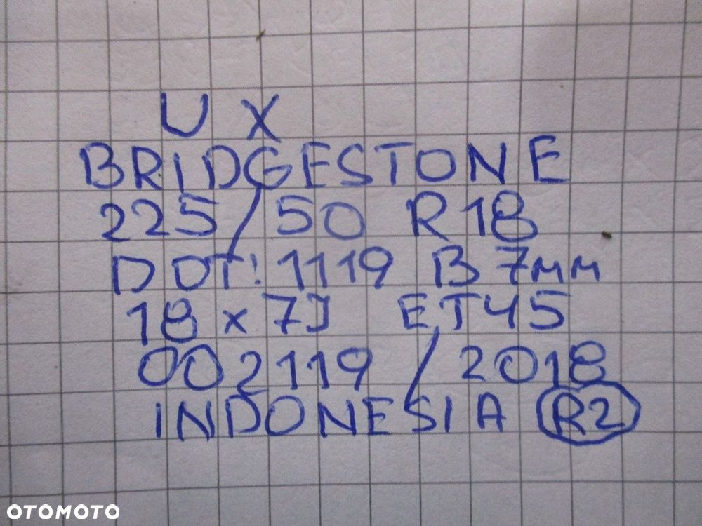 Koła felgi opony LEXUS UX BRAIDGESTONE R18 19R - 14