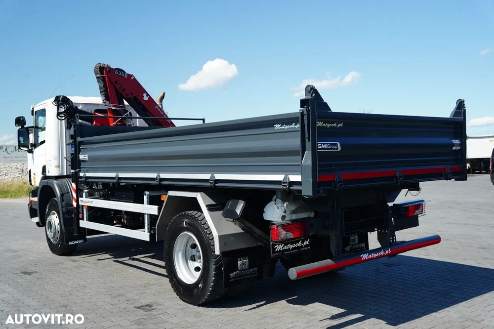 Scania P 280 / 4X2 / BASCULĂ + HDS HMF 635 K2 / RADIOCOMANDĂ / ROTATOARE / EURO 6 / - 10