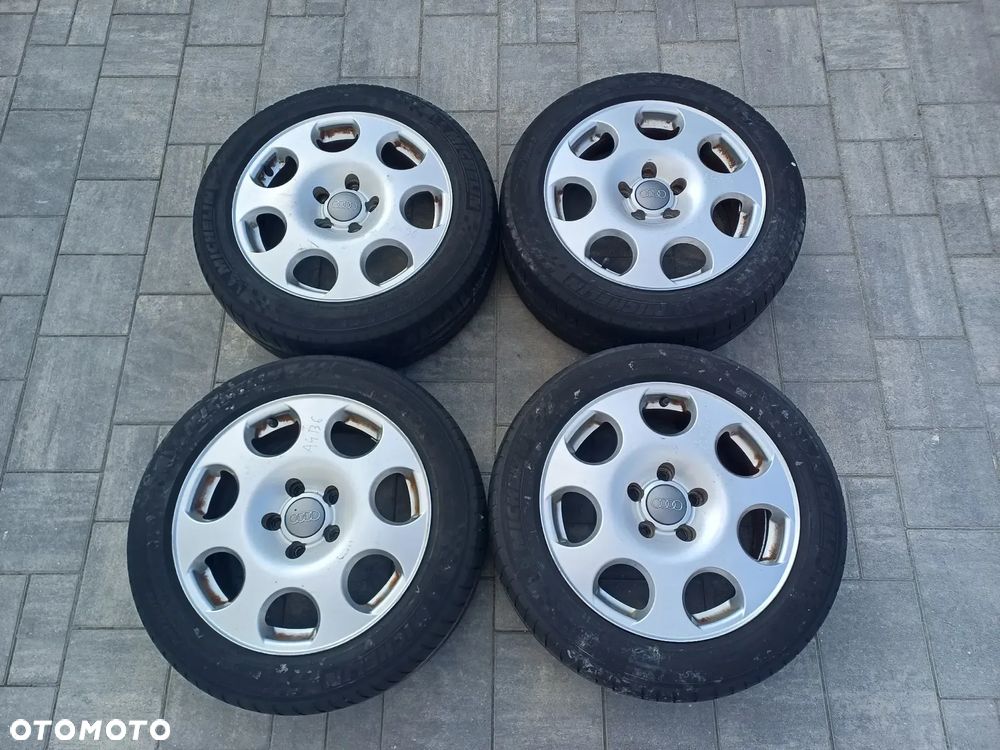 FELGI Z OPONAMI KOŁA ALUMINIOWE AUDI VW SKODA SEAT R16 5X112 7J ET42 57,1 mm OPONY MICHELIN 205/55 R16 LATO NR37 - 1