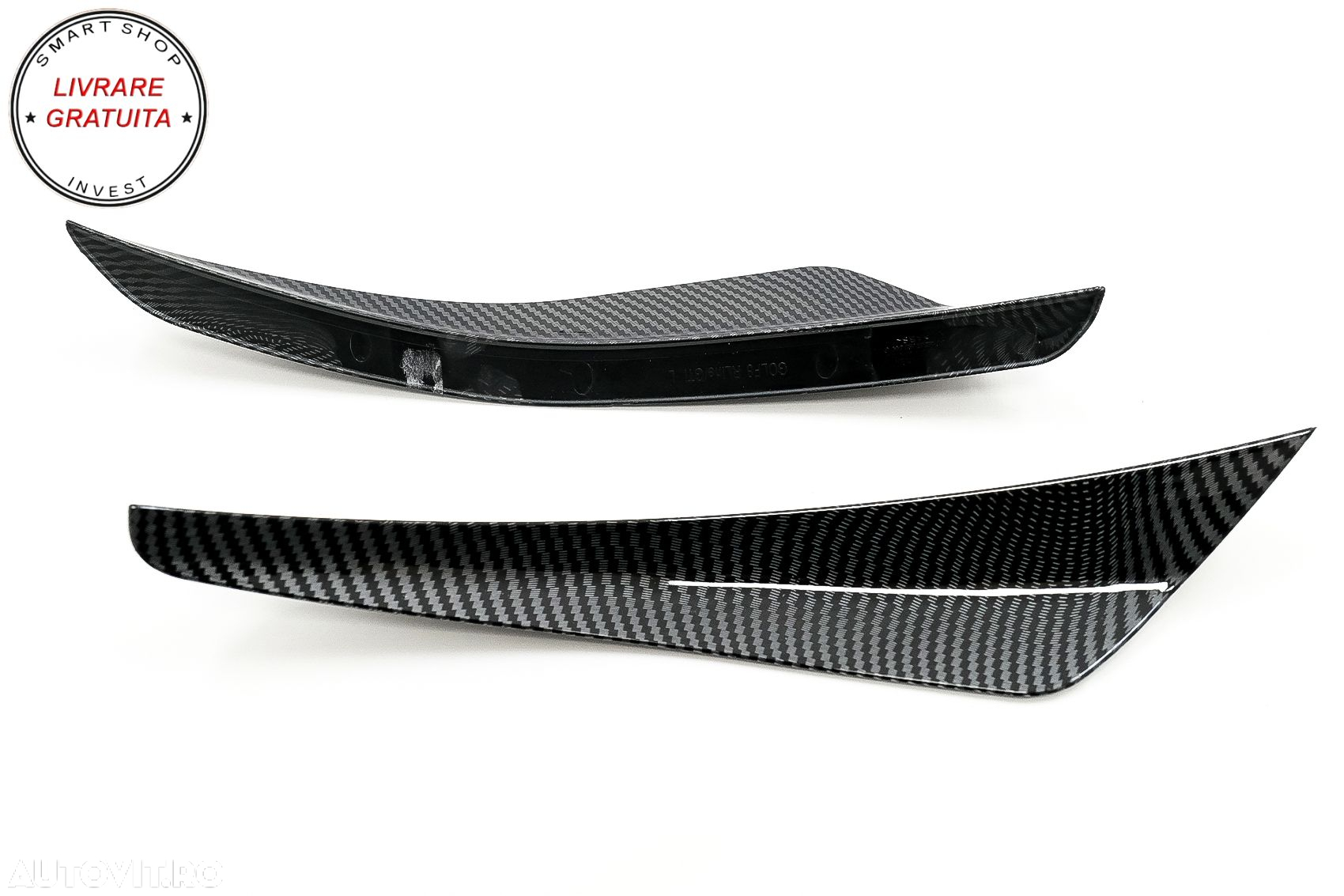 Ornamente bara fata flapsuri VW Golf 8 Mk8 MQB GTI / R-Line (2020-Up) Carbon Look- livrare gratuita - 8