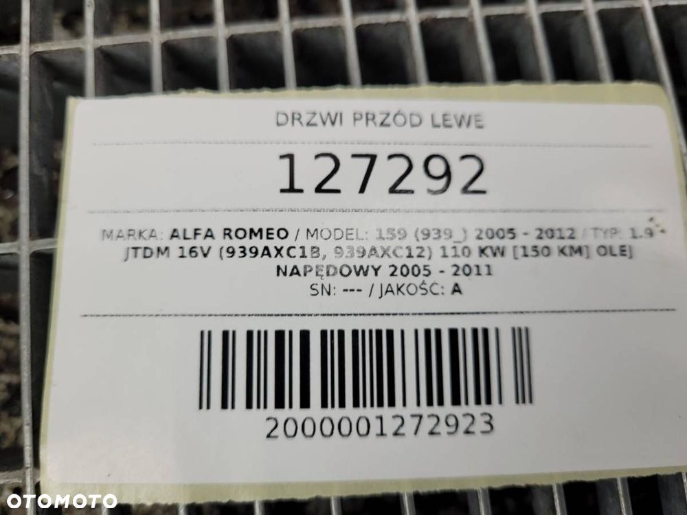 DRZWI PRZÓD PRZEDNIE LEWE KOMPLETNE ALFA ROMEO 159 - 11