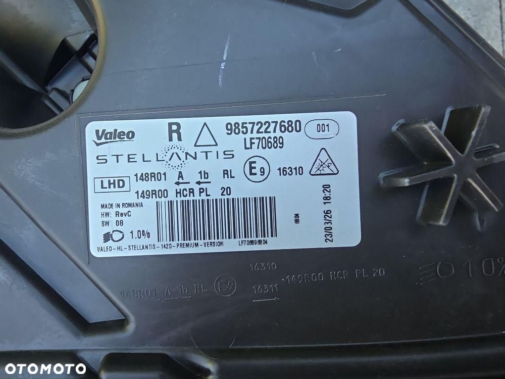 FIAT GRANDE PANDA Lampa prawa przód Kompletna Full Led 9857227680 - 10